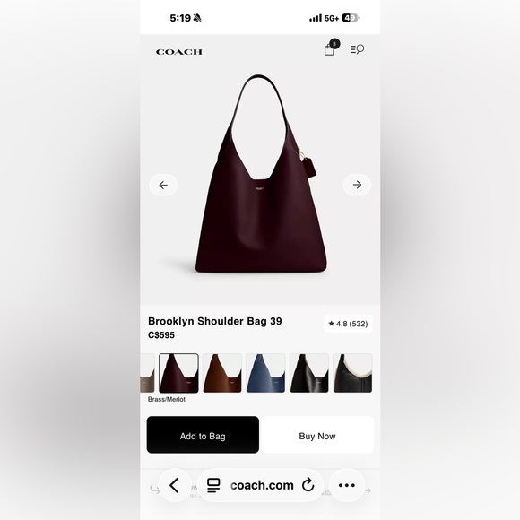 Coach Brooklyn 39 - Olive suede - Picture 7 of 9